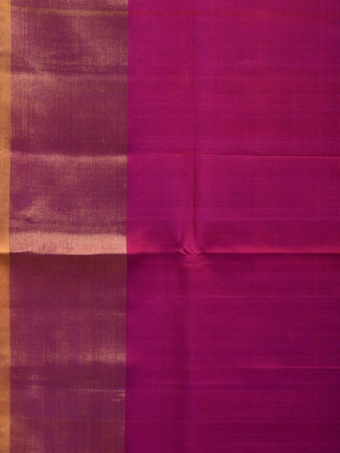 Purple and Yellow Uppada Silk Handloom Plain Saree with Contrast Pallu Design u1801