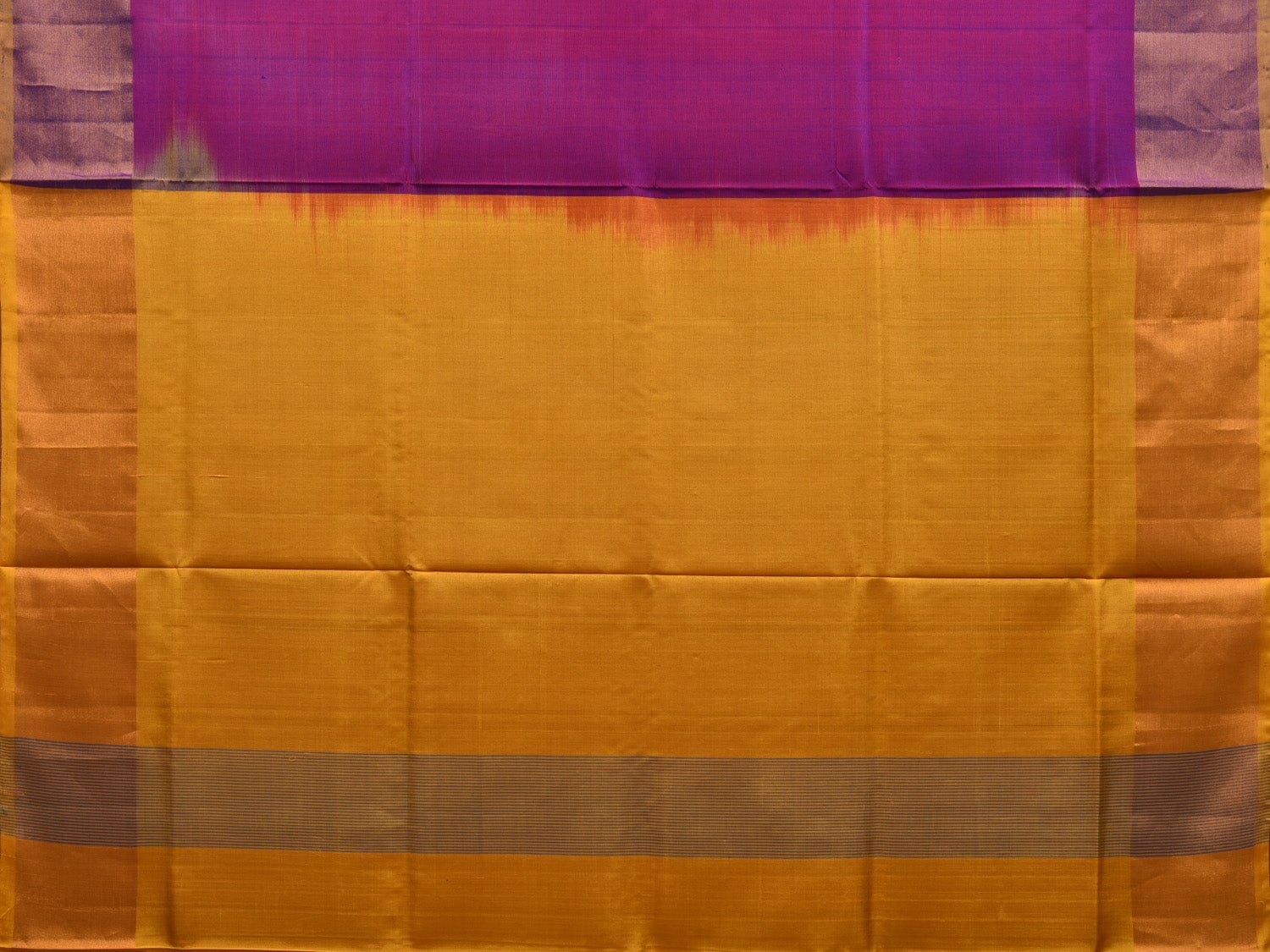 Purple and Yellow Uppada Silk Handloom Plain Saree with Contrast Pallu Design u1839