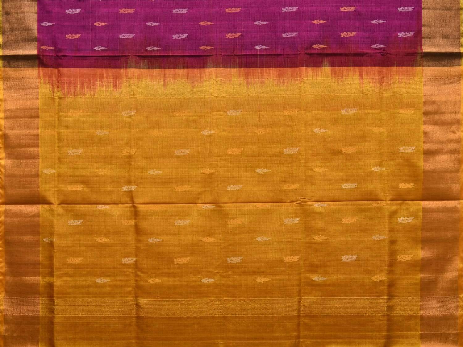 Purple and Yellow Uppada Silk Handloom Saree with Buta and Contrast Pallu Design u1805
