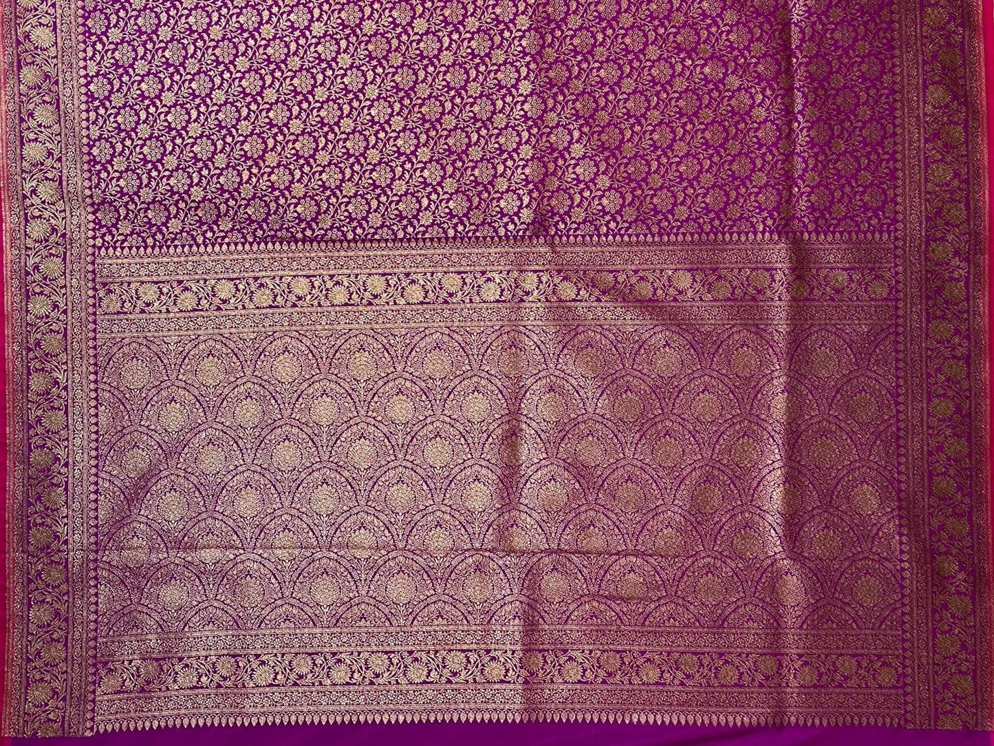Purple Antique Zari Banaras Katan Intricate Allover Brocade Saree with   Border and Pallu Design b0350ds