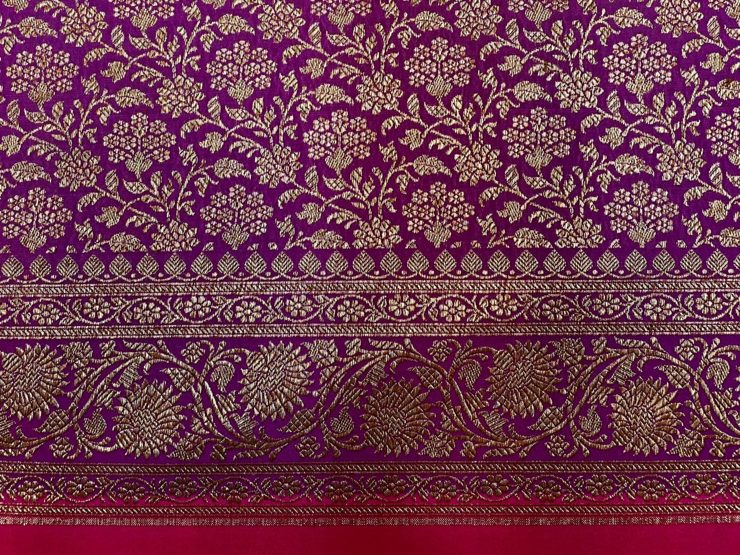 Purple Antique Zari Banaras Katan Intricate Allover Brocade Saree with   Border and Pallu Design b0350ds