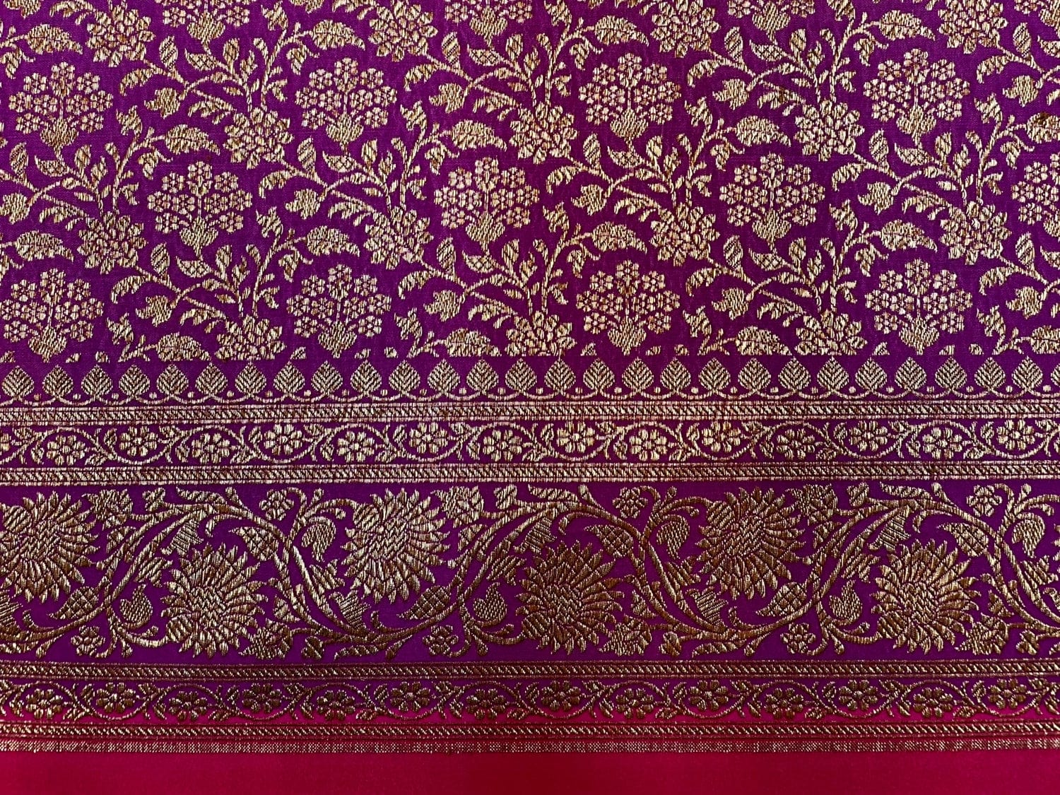 Purple Antique Zari Banaras Katan Intricate Allover Brocade Saree with   Border and Pallu Design b0350ds