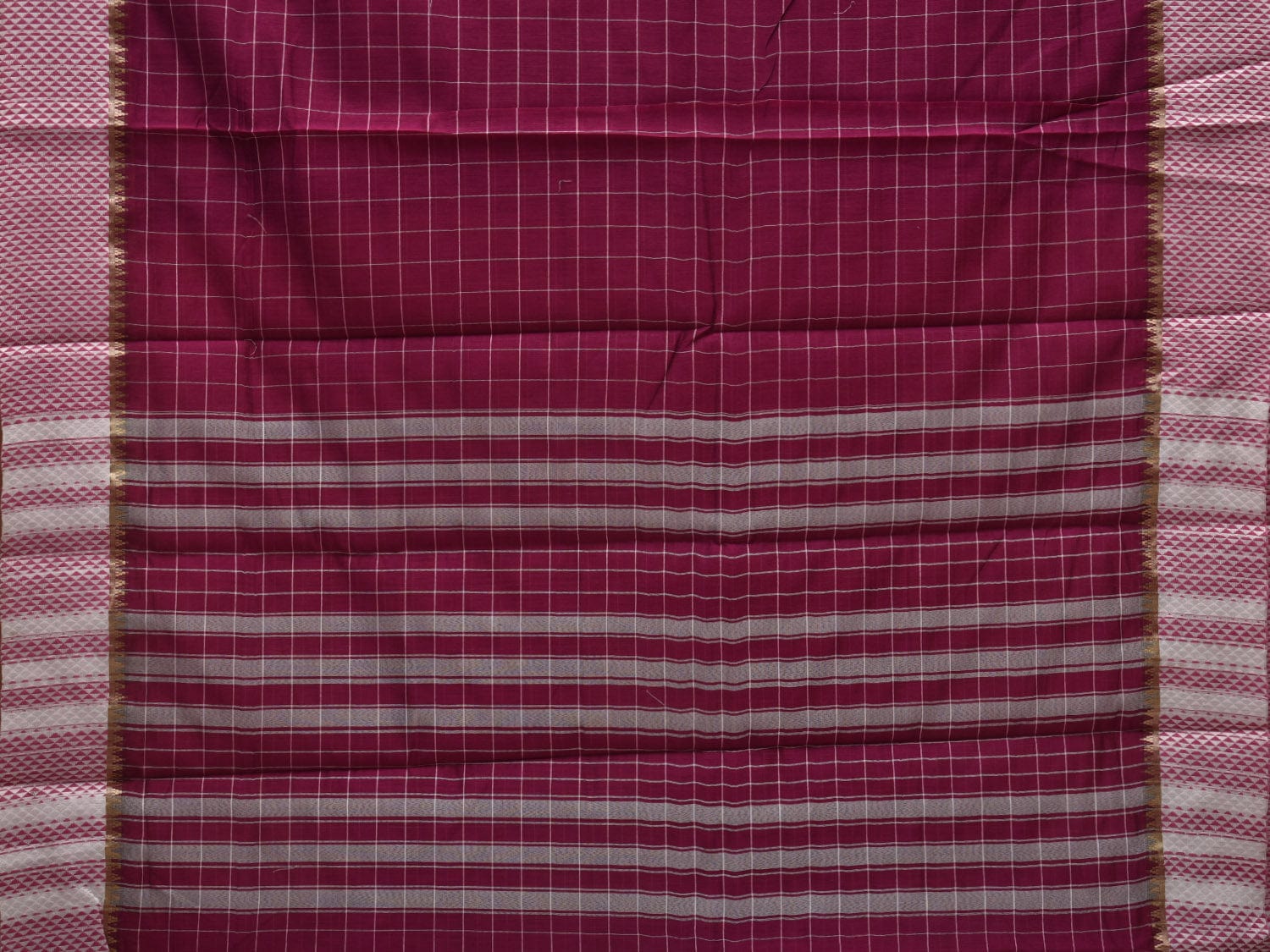 Purple Bamboo Cotton Saree with Checks Design bc0050