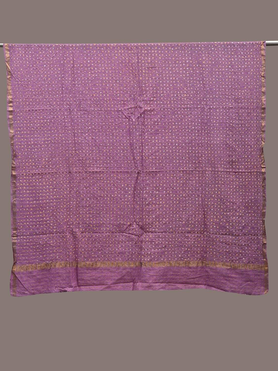 Purple Bandhani Cotton Handloom Dupatta with Zari Checks Design ds2503