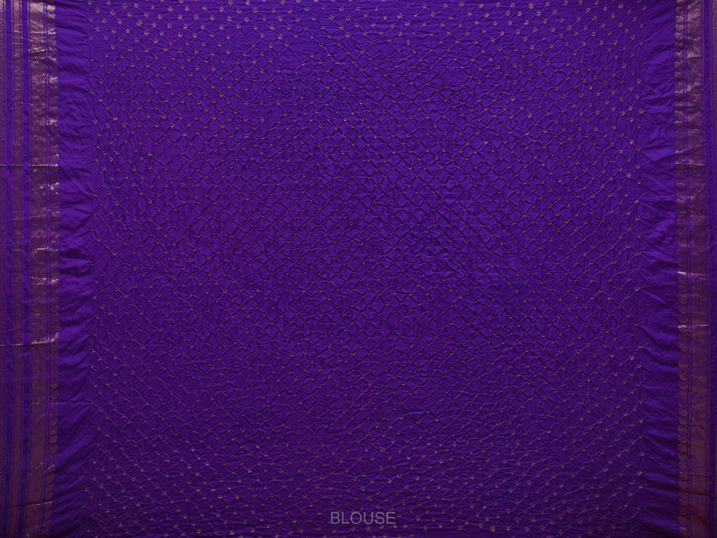 Purple Bandhani Gadwal Silk Handloom Saree with Mango Pallu Design bn0329