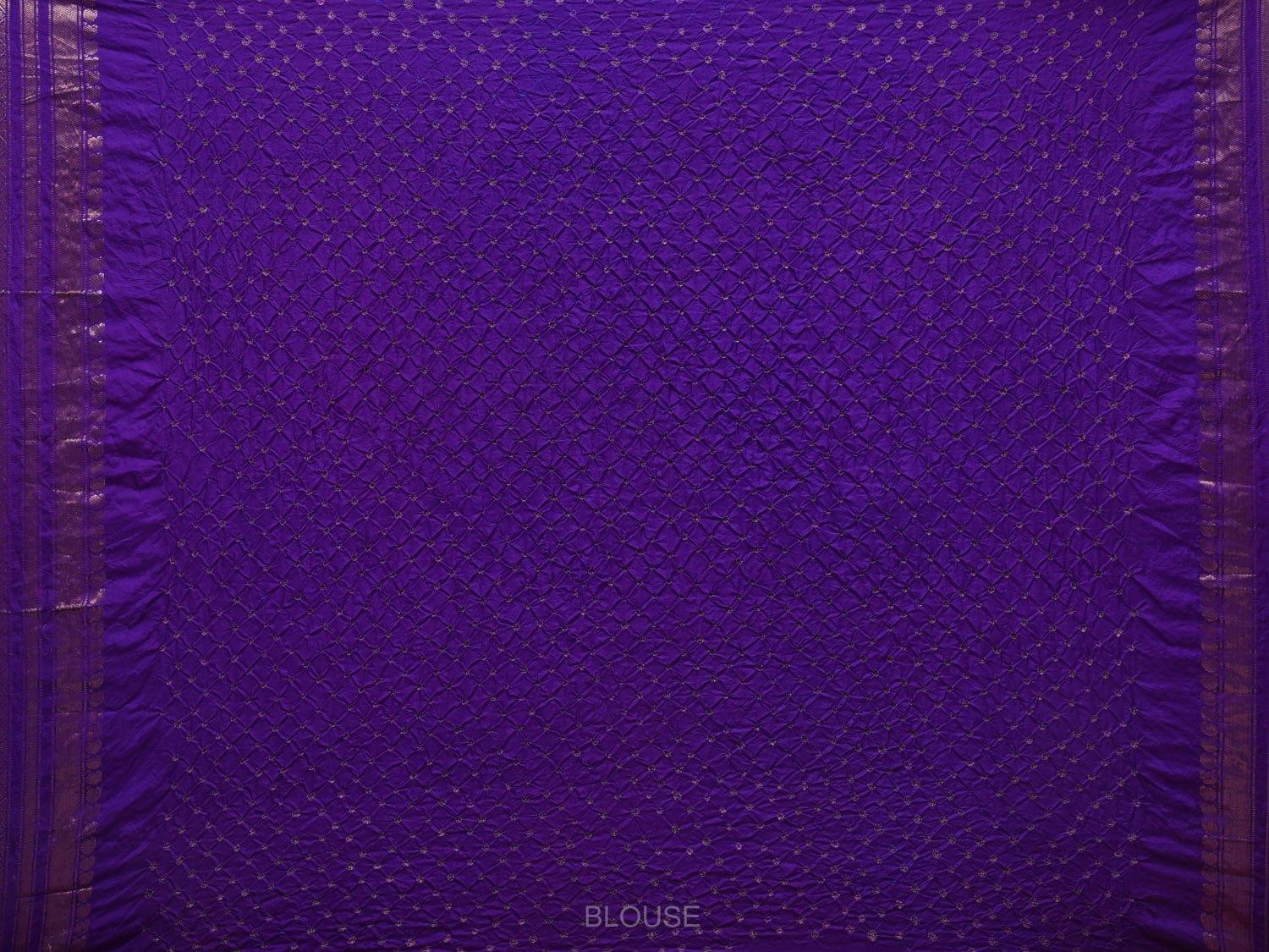Purple Bandhani Gadwal Silk Handloom Saree with Mango Pallu Design bn0329