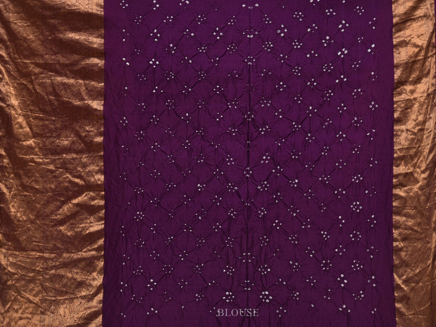 Purple Bandhani Kanchipuram Silk Handloom Saree with Border Design bn0384