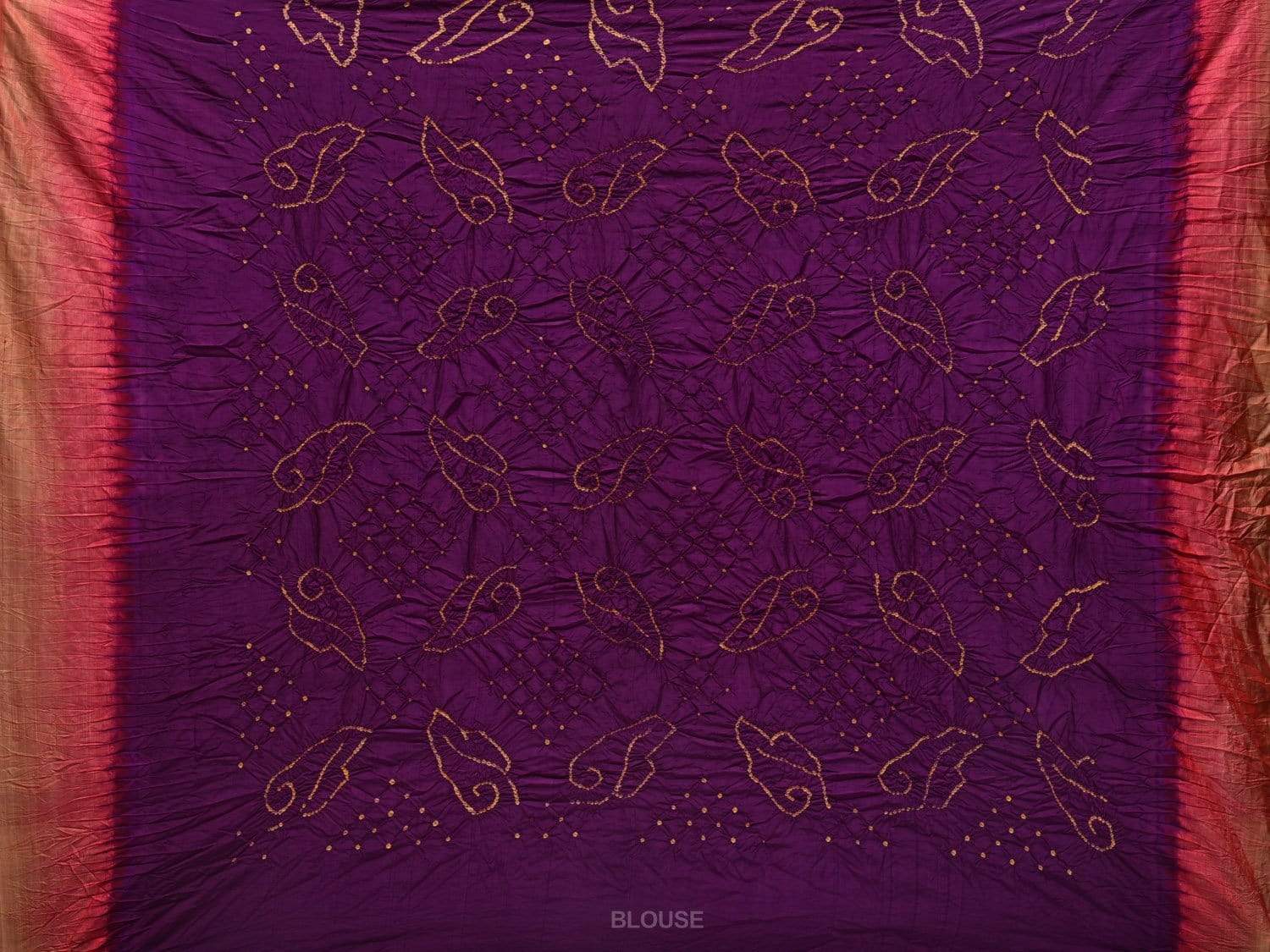 Purple Bandhani Kanchipuram Silk Handloom Saree with Pallu Design bn0302