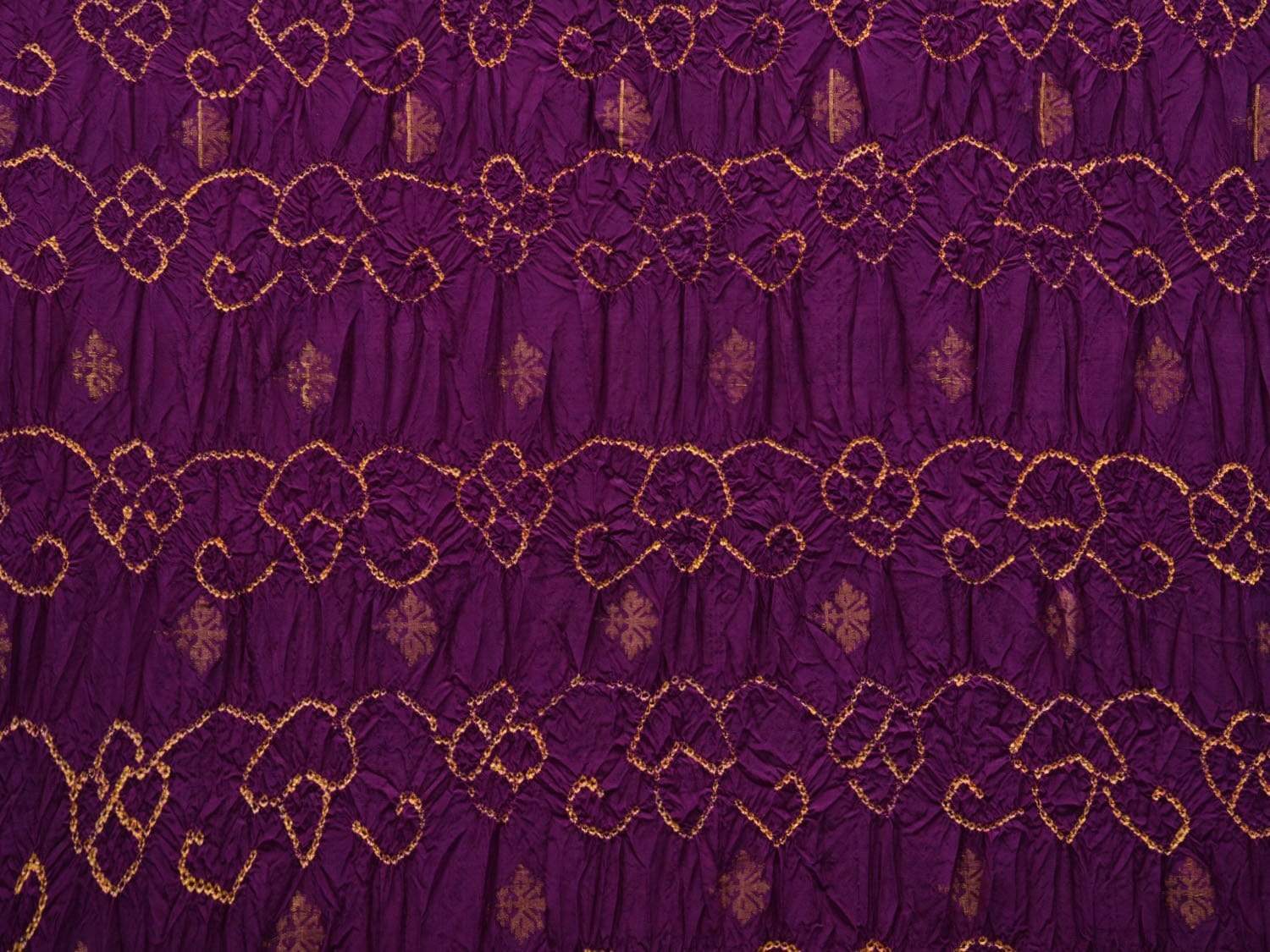 Purple Bandhani Kanchipuram Silk Handloom Saree with Pallu Design bn0302