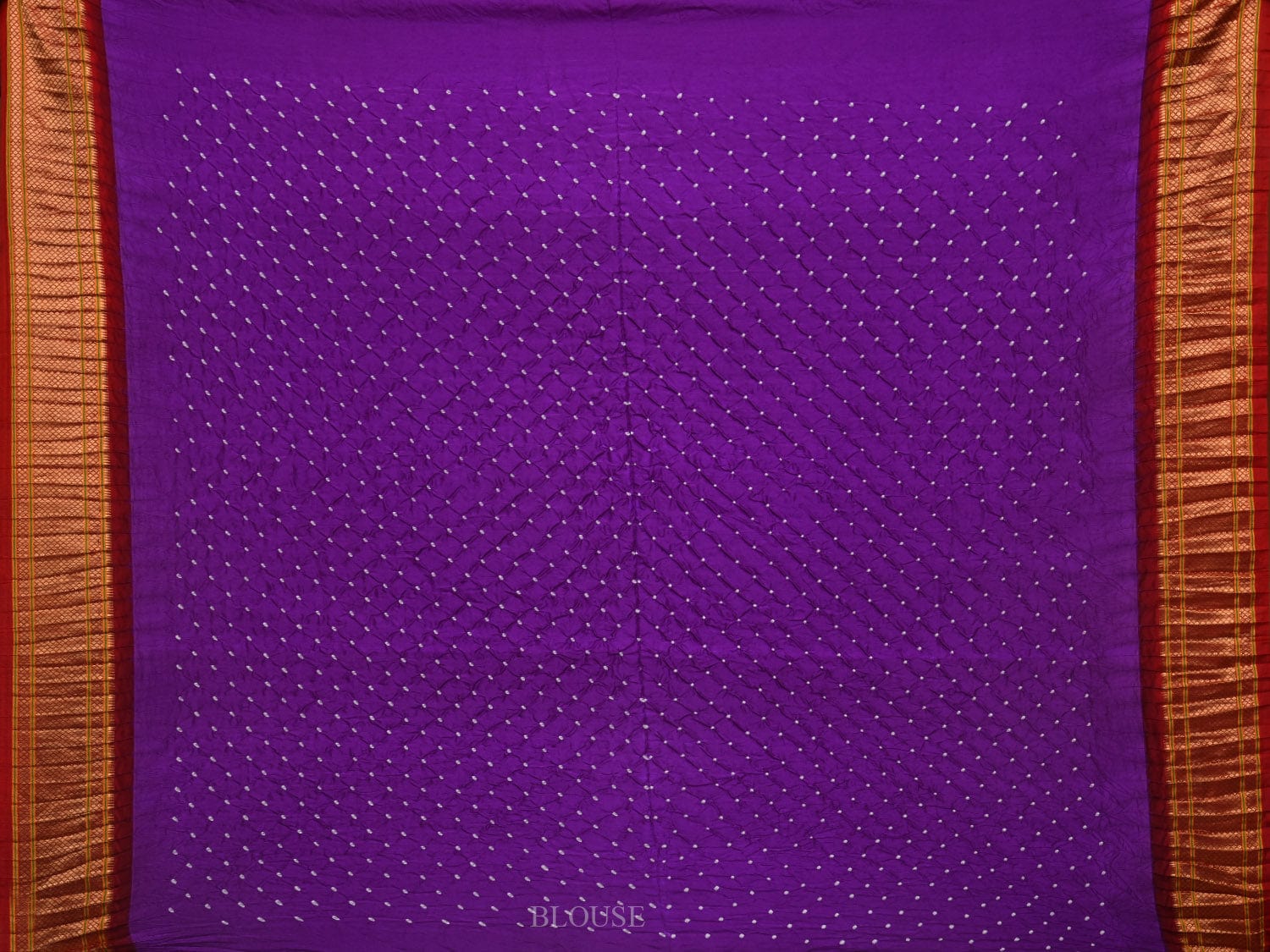Purple Bandhani Paithani Silk Handloom Saree with Pallu Design bn0432
