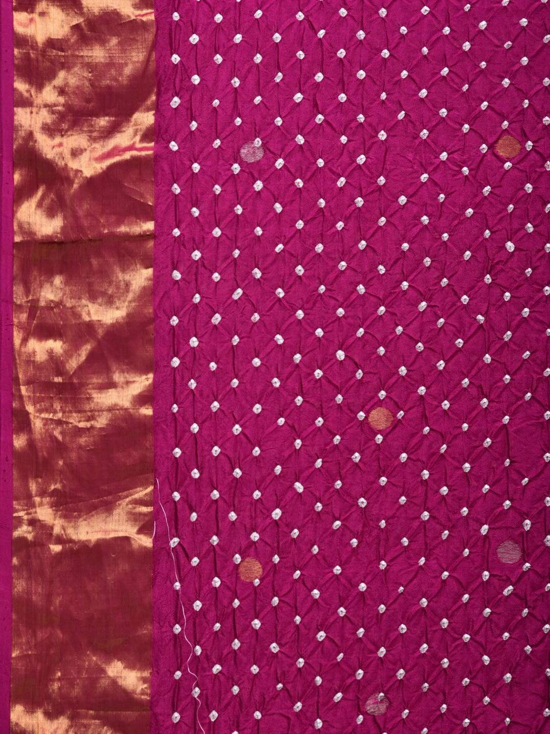 Purple Bandhani Uppada Silk Handloom Saree with Pallu Design bn0268