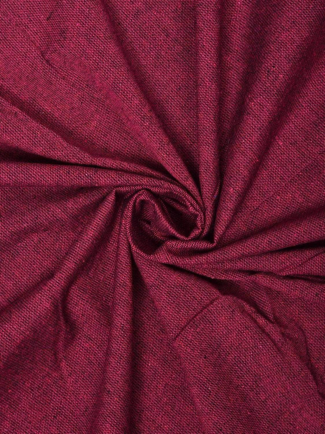Purple Cotton Handloom 2.5mts Fabric Material with Plain Design f0151