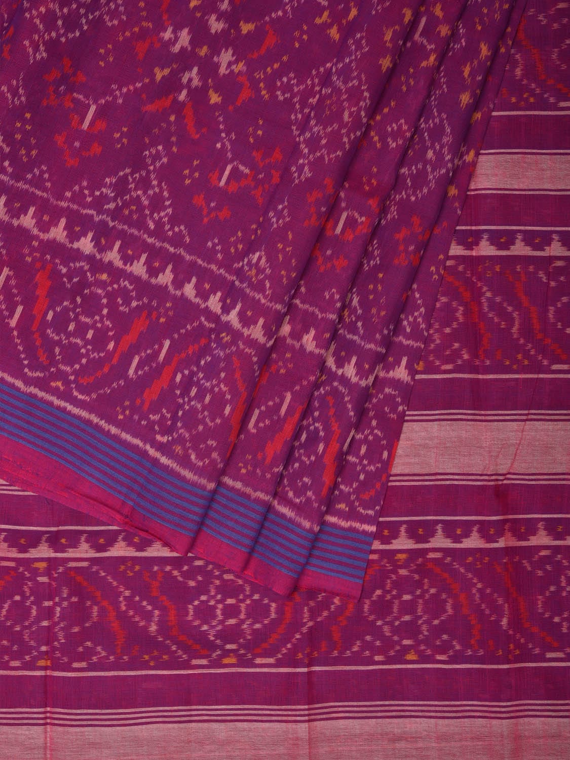 Purple Ikat Cotton Handloom Saree with All Over Design i0728