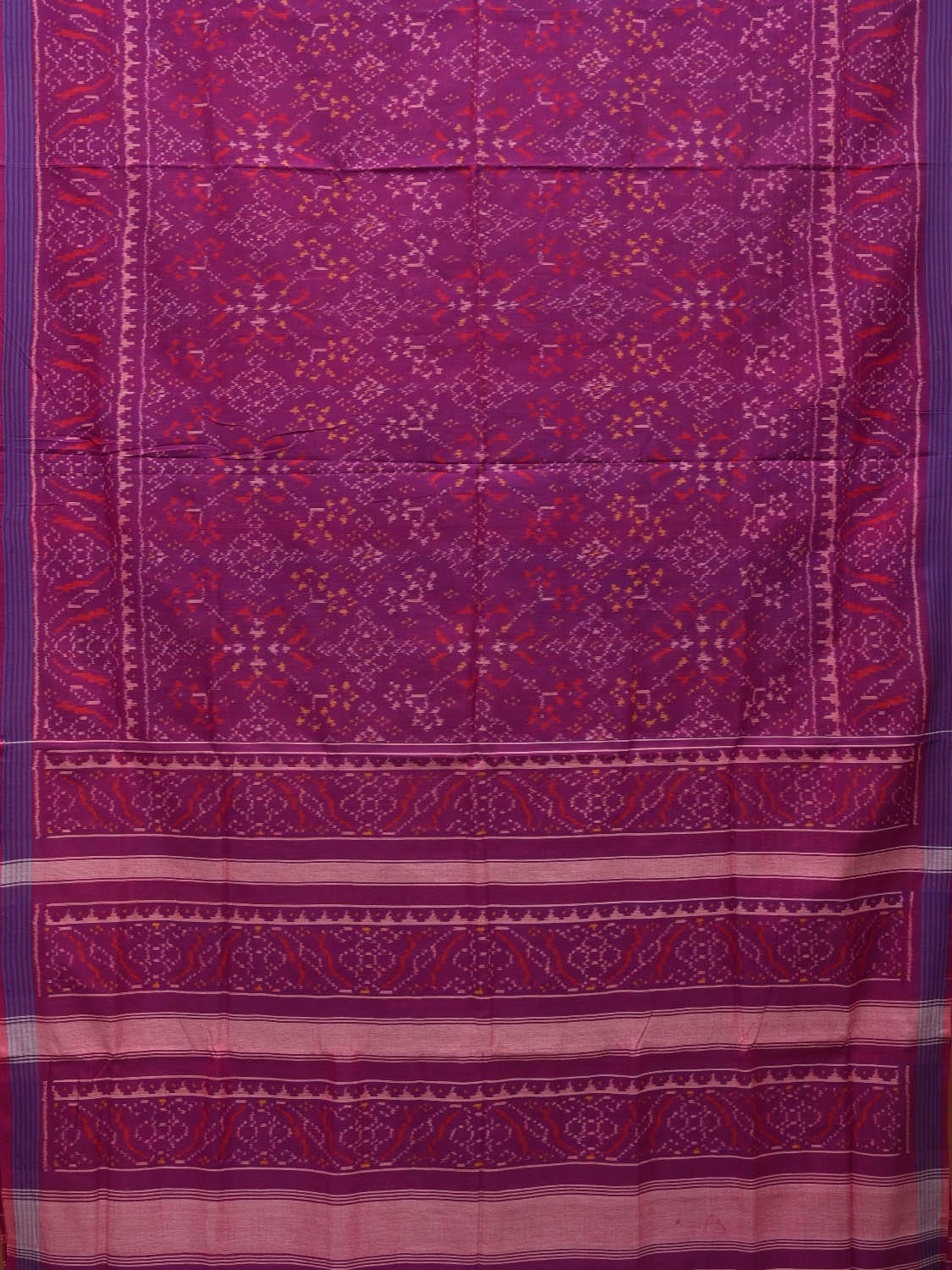 Purple Ikat Cotton Handloom Saree with All Over Design i0728