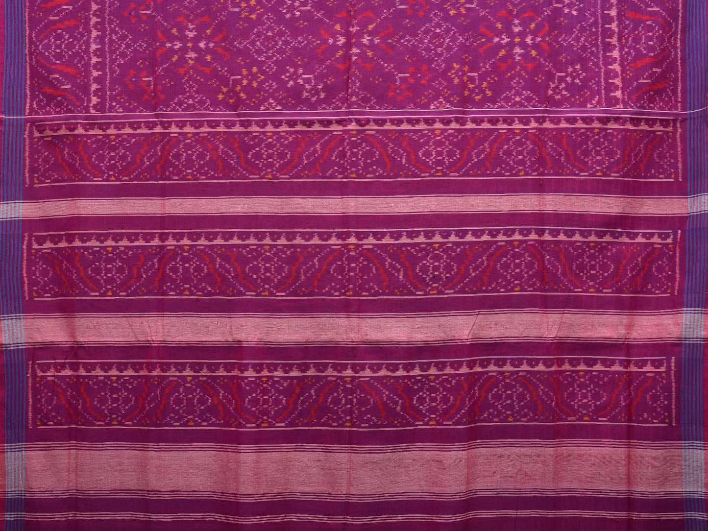 Purple Ikat Cotton Handloom Saree with All Over Design i0728