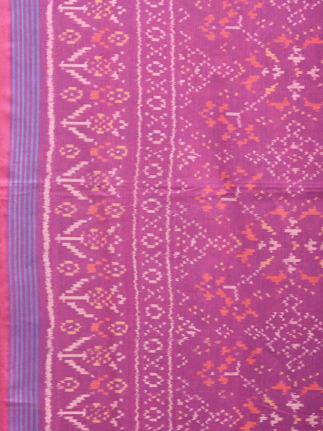 Purple Ikat Cotton Handloom Saree with All Over Design i0775