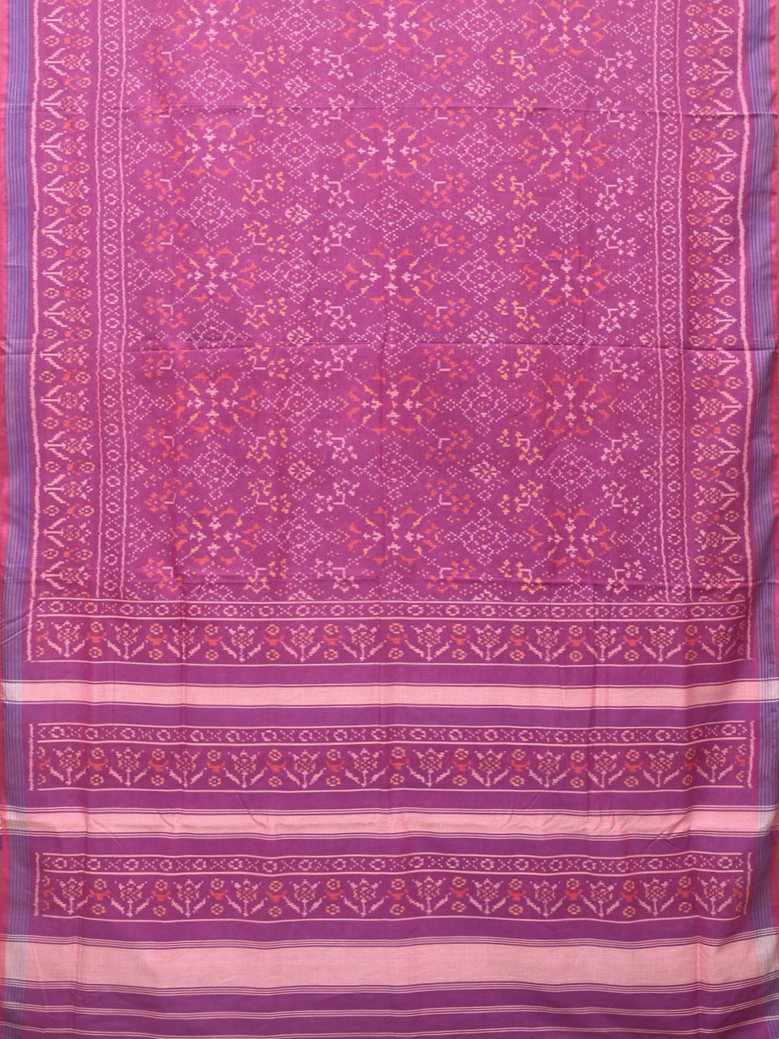 Purple Ikat Cotton Handloom Saree with All Over Design i0775