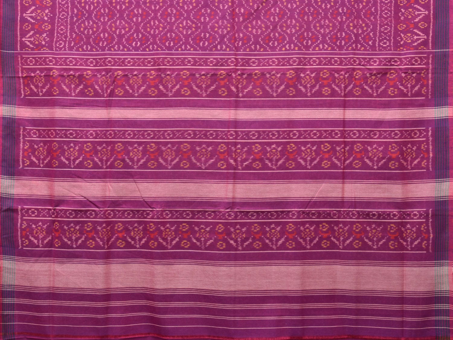 Purple Ikat Cotton Handloom Saree with All Over Design i0814