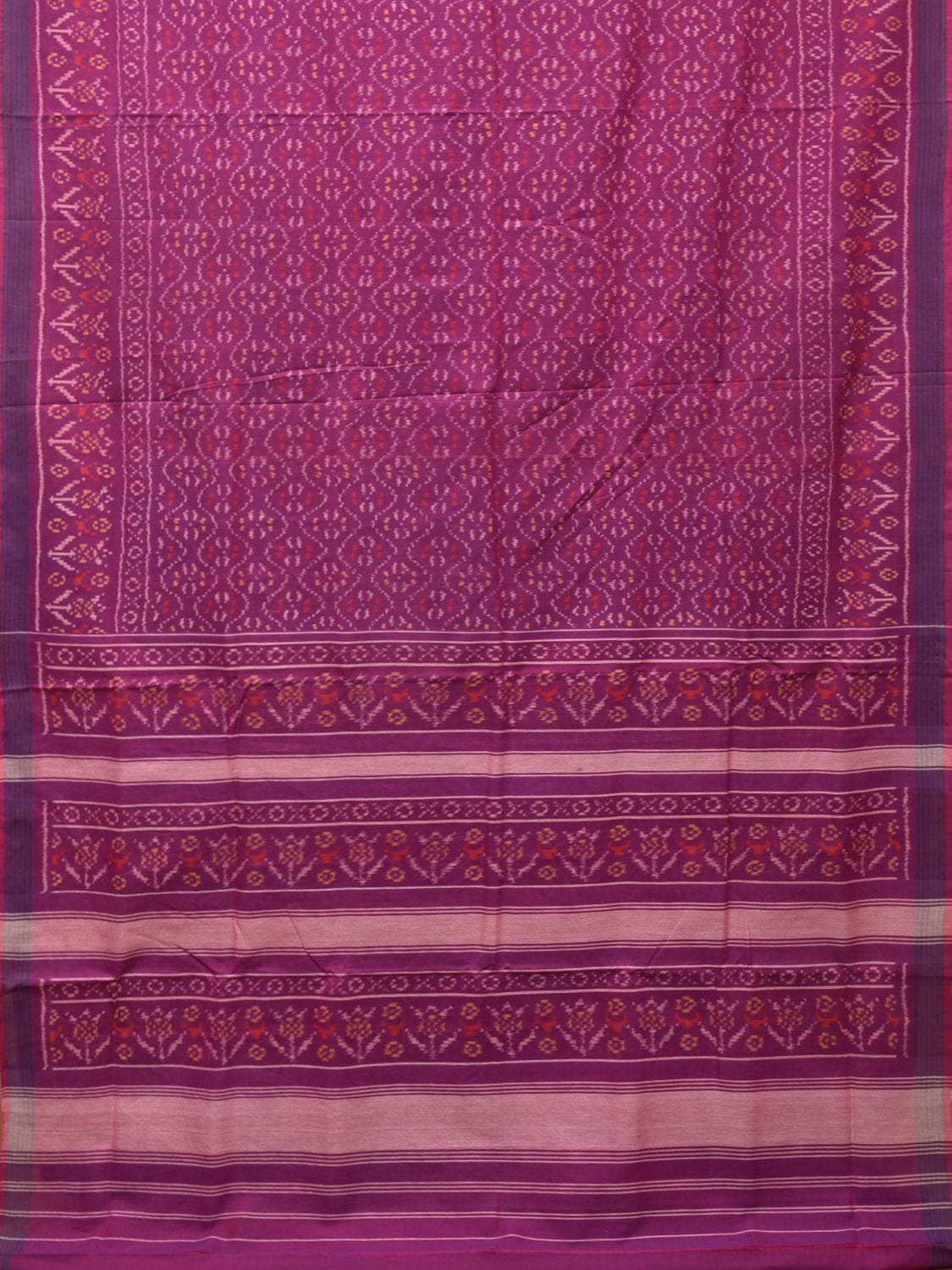 Purple Ikat Cotton Handloom Saree with All Over Design i0814