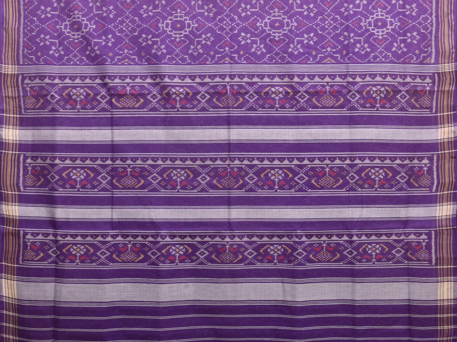 Purple Ikat Cotton Handloom Saree with All Over Design i0853