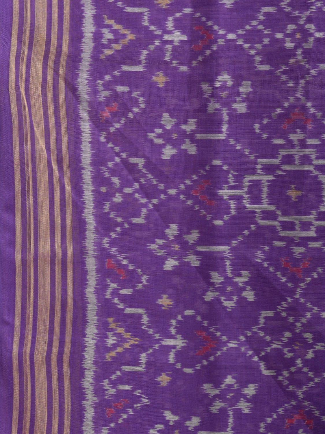 Purple Ikat Cotton Handloom Saree with All Over Design i0853