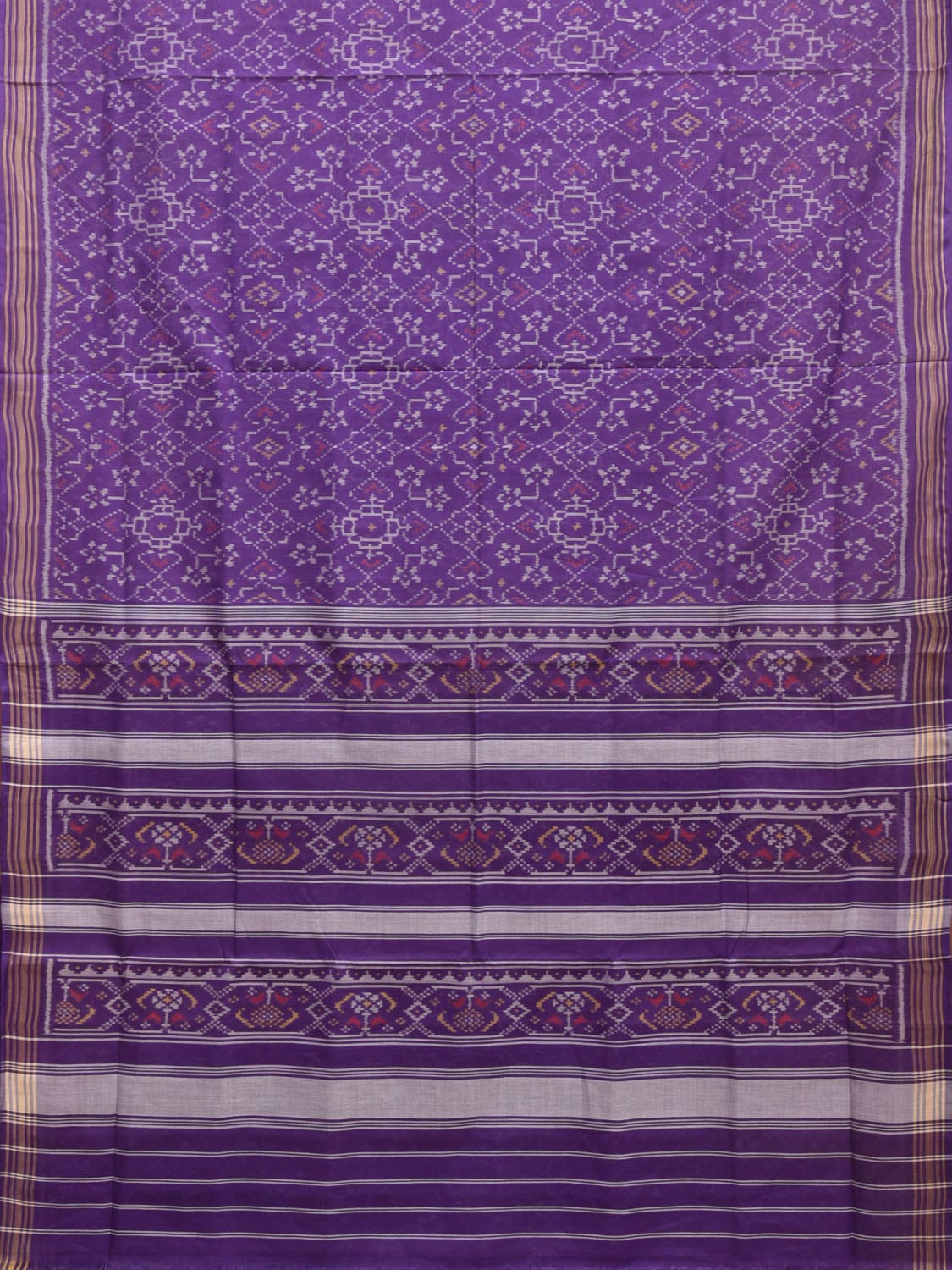 Purple Ikat Cotton Handloom Saree with All Over Design i0853