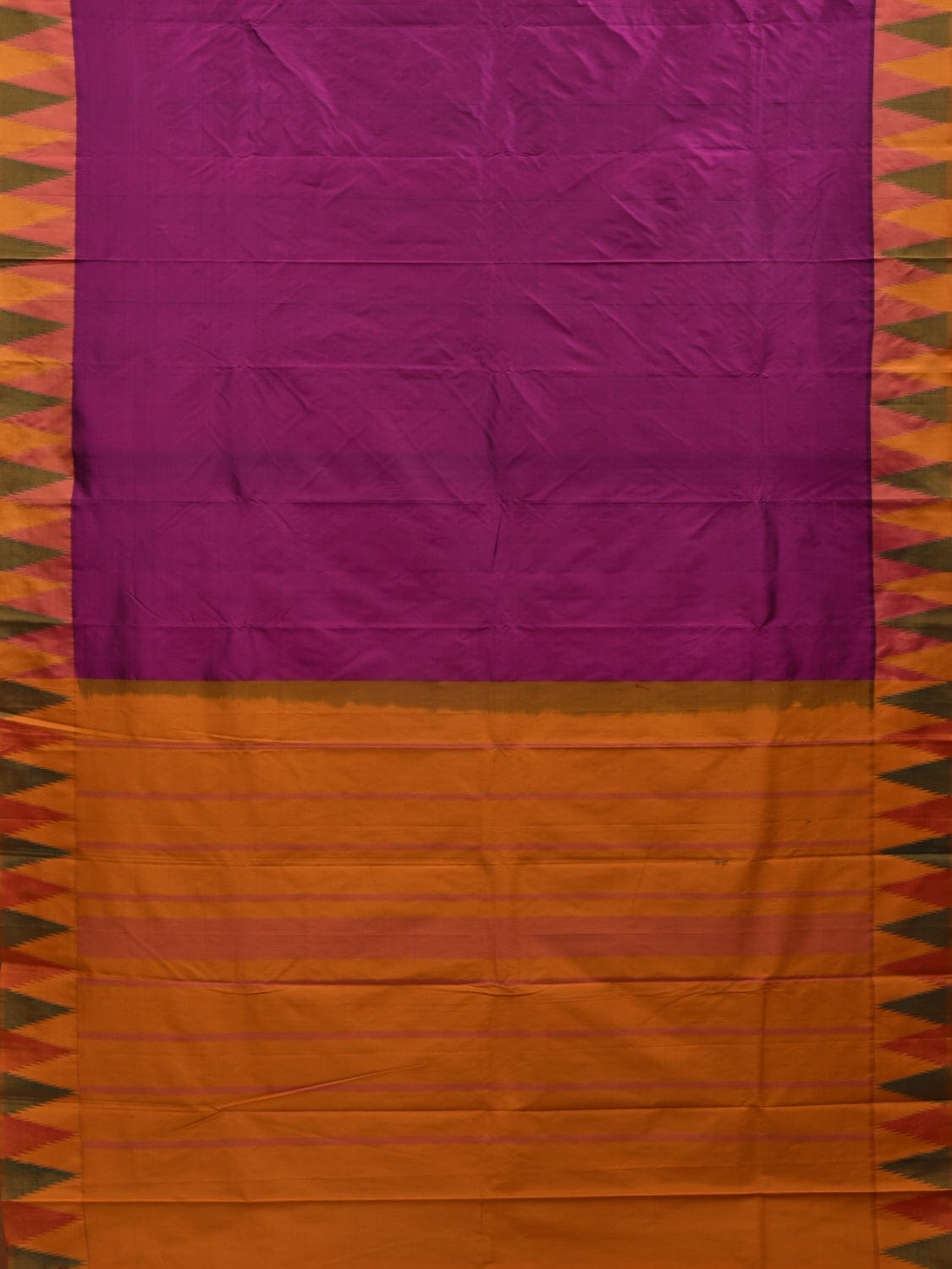 Purple Kanchipuram Silk Handloom Saree with Big Temple Border Design k0511