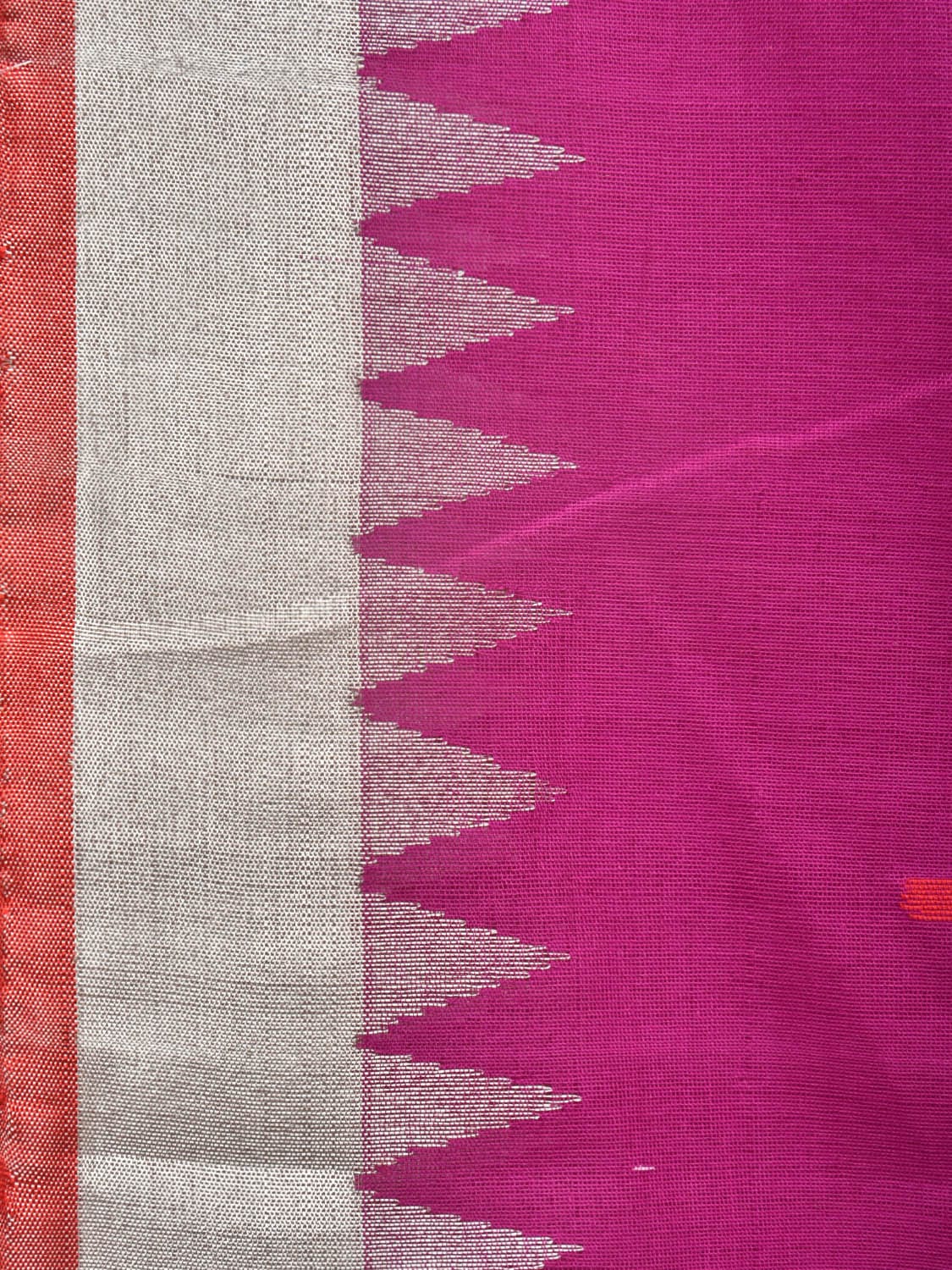 Purple Khadi Cotton Handloom Saree with Circluar Lotus Pallu Design kh0646