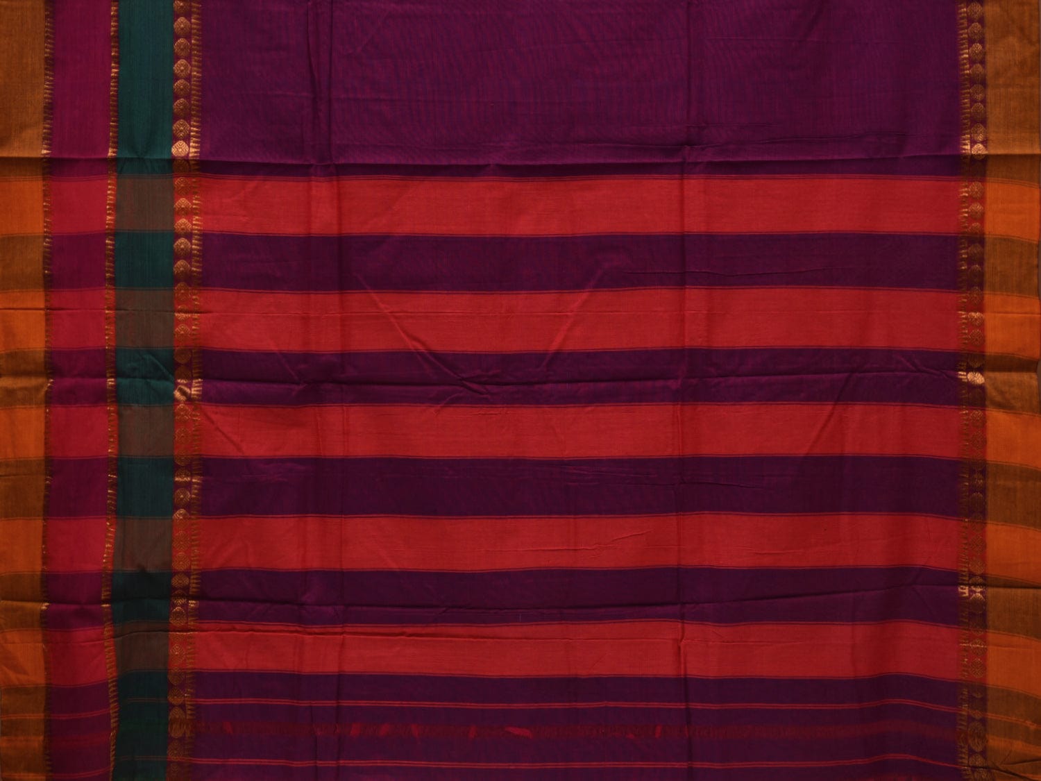 Purple Narayanpet Cotton Handloom Plain Saree with Big Border Design No Blouse np0633