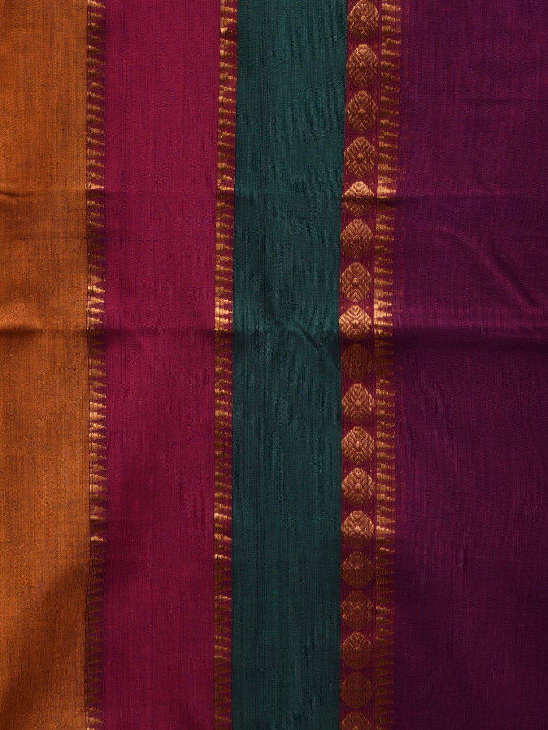 Purple Narayanpet Cotton Handloom Plain Saree with Big Border Design No Blouse np0633