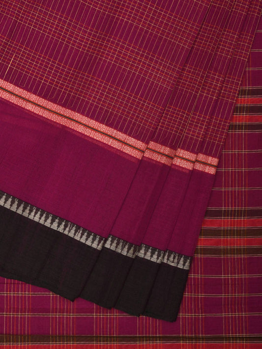 Purple Narayanpet Cotton Handloom Saree with Big Border Design No Blouse np0897