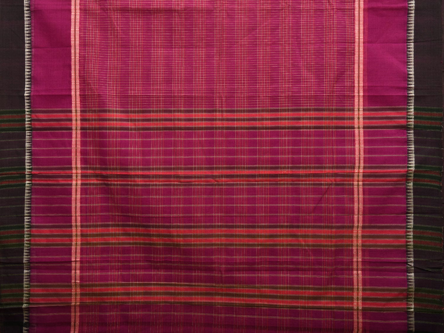 Purple Narayanpet Cotton Handloom Saree with Big Border Design No Blouse np0897