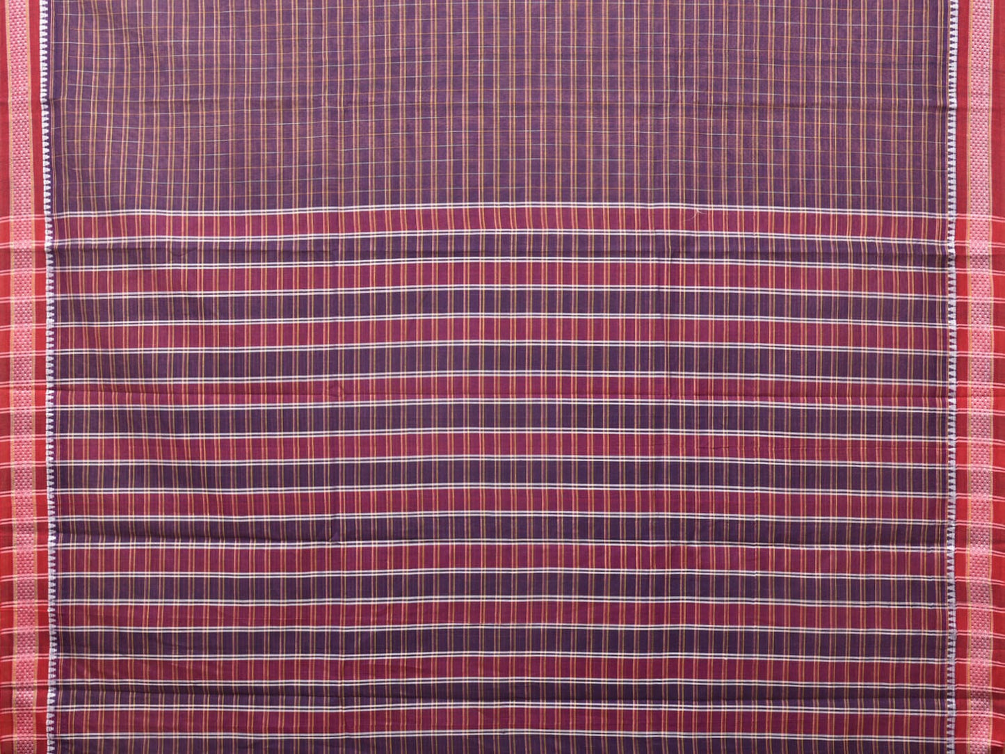 Purple Narayanpet Cotton Handloom Saree with Checks Design No Blouse np0723