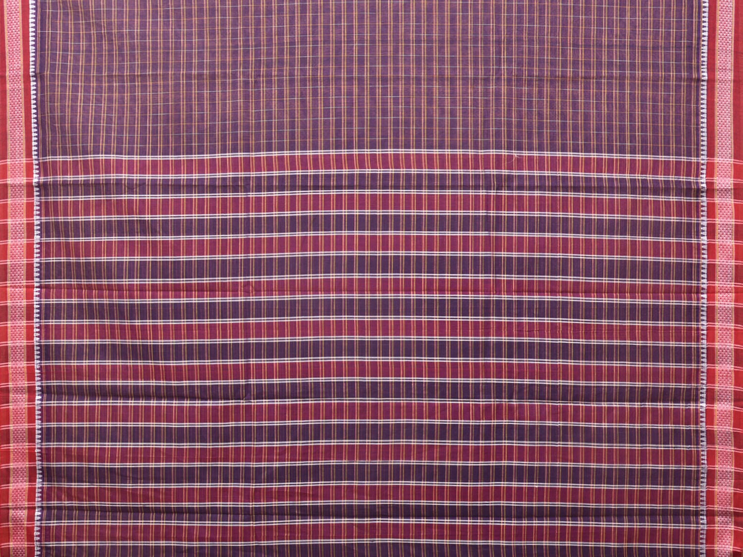 Purple Narayanpet Cotton Handloom Saree with Checks Design No Blouse np0723