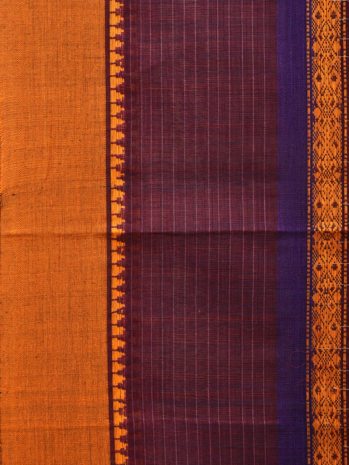 Purple Narayanpet Cotton Handloom Saree with Checks Design No Blouse np0772