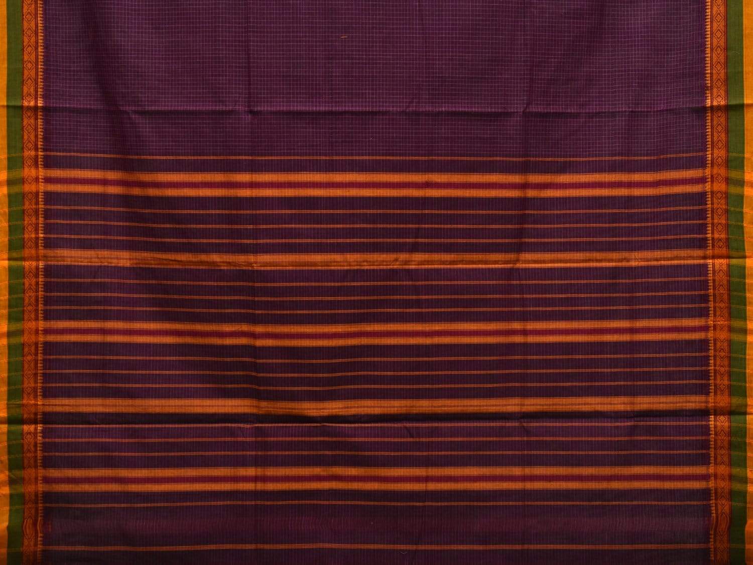 Purple Narayanpet Cotton Handloom Saree with Checks Design np0447