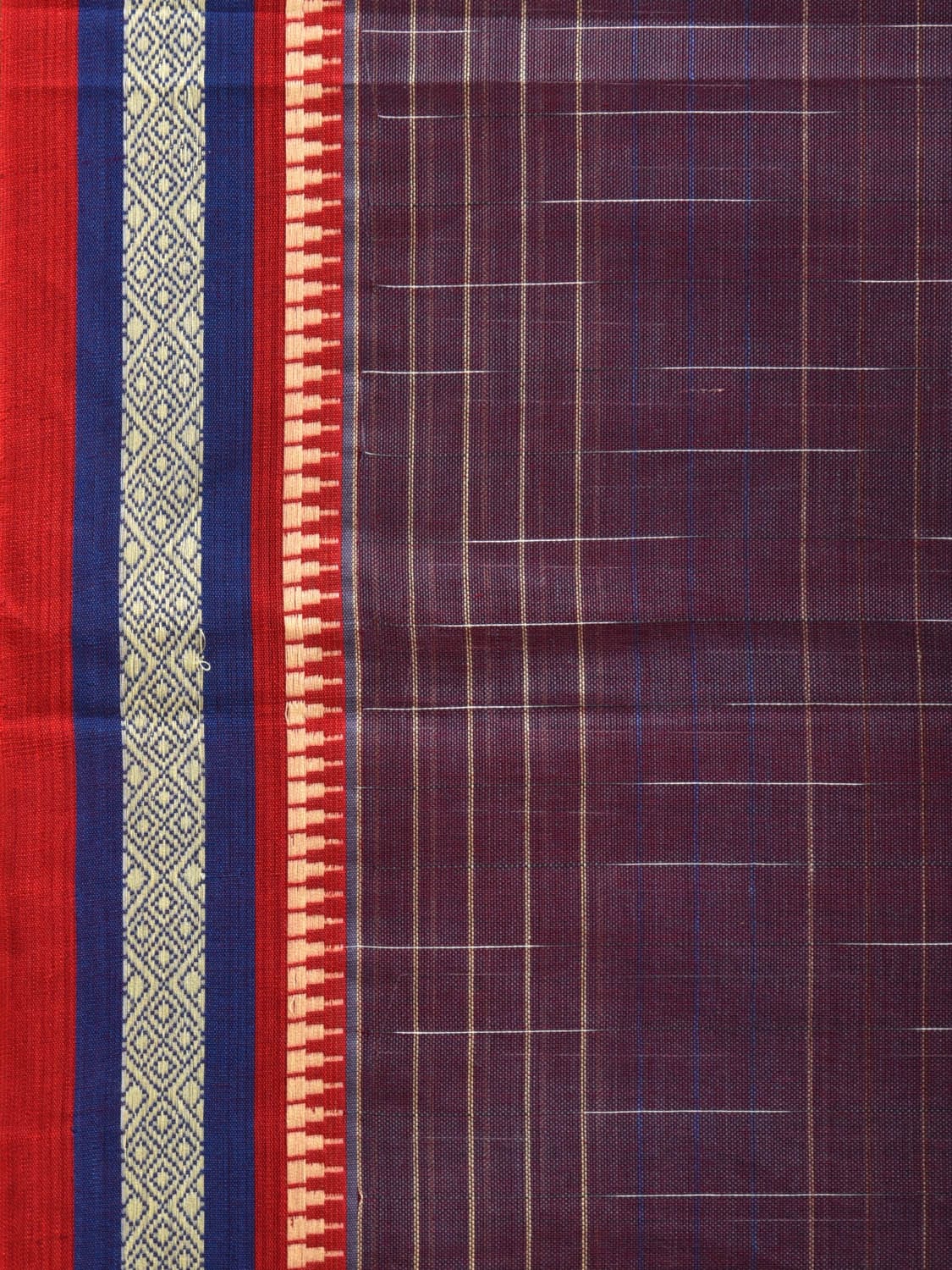 Purple Narayanpet Cotton Handloom Saree with Strips Design No Blouse np0865