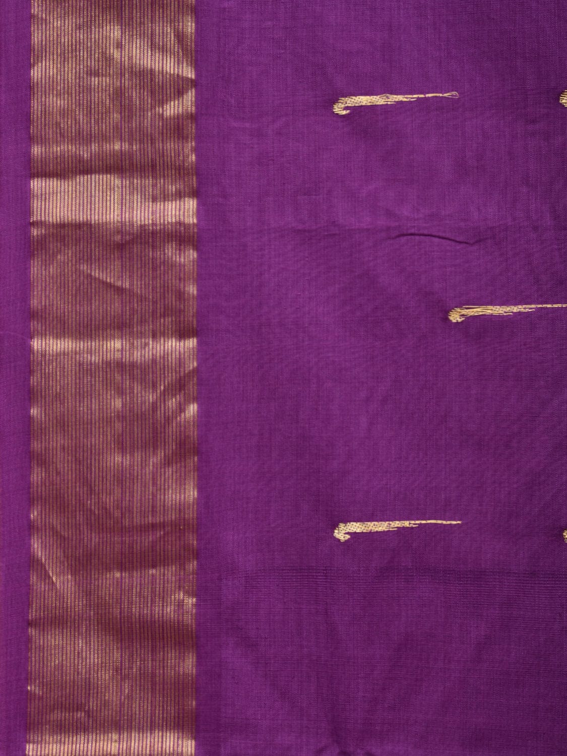 Purple Paithani Cotton Handloom Saree with Parrot Pallu Design p0439