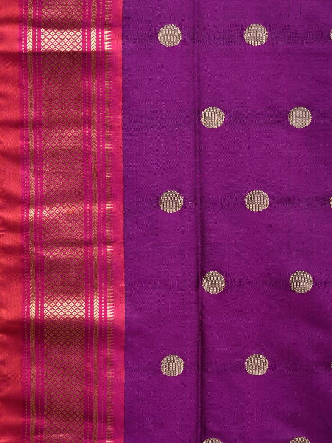 Purple Paithani Silk Handloom Saree with Special Pallu Design p0401