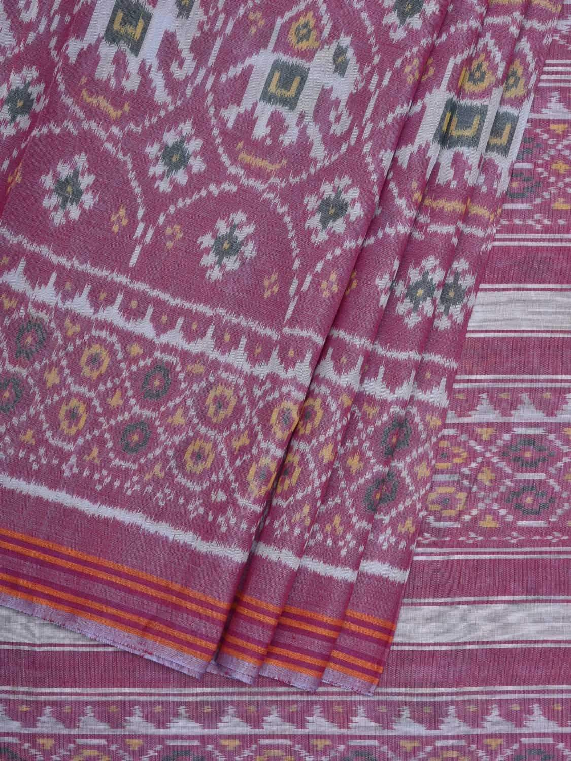 Purple Pochampally Ikat Cotton Handloom Saree with All Over Body Design i0638