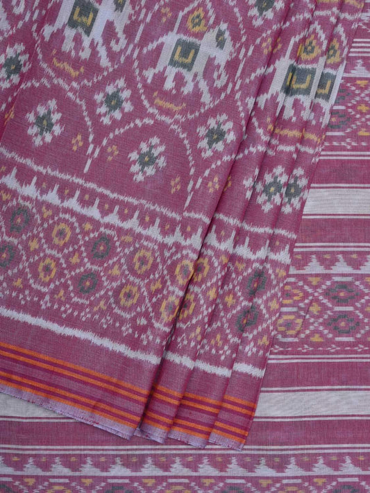 Purple Pochampally Ikat Cotton Handloom Saree with All Over Body Design i0638