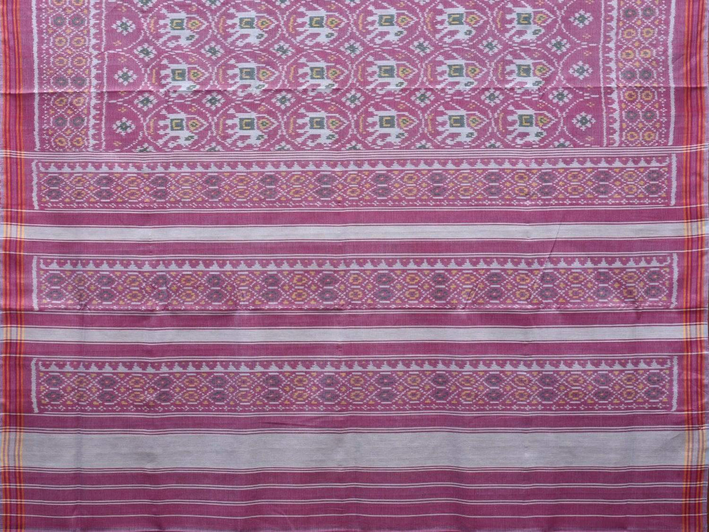 Purple Pochampally Ikat Cotton Handloom Saree with All Over Body Design i0638