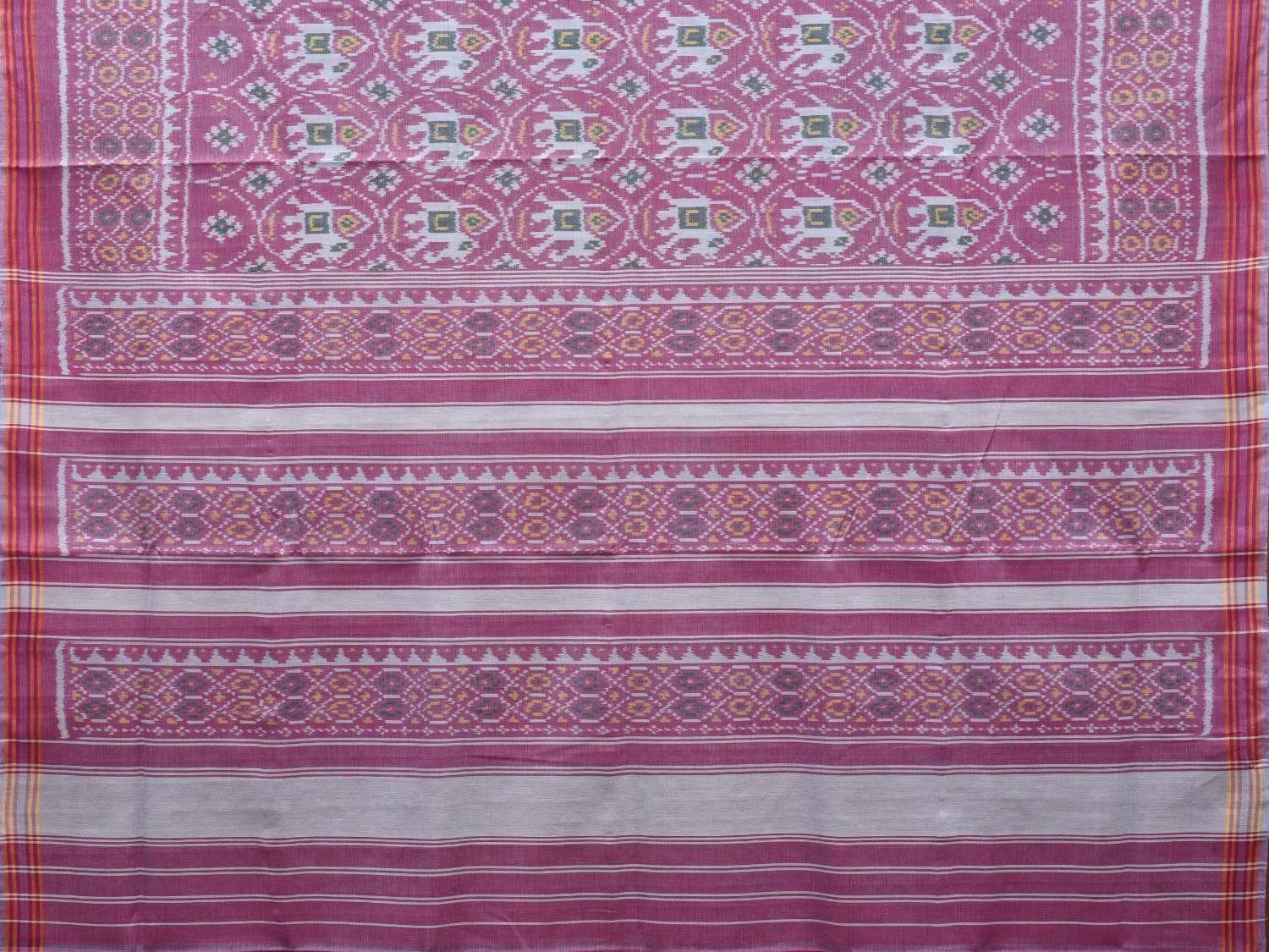 Purple Pochampally Ikat Cotton Handloom Saree with All Over Body Design i0638