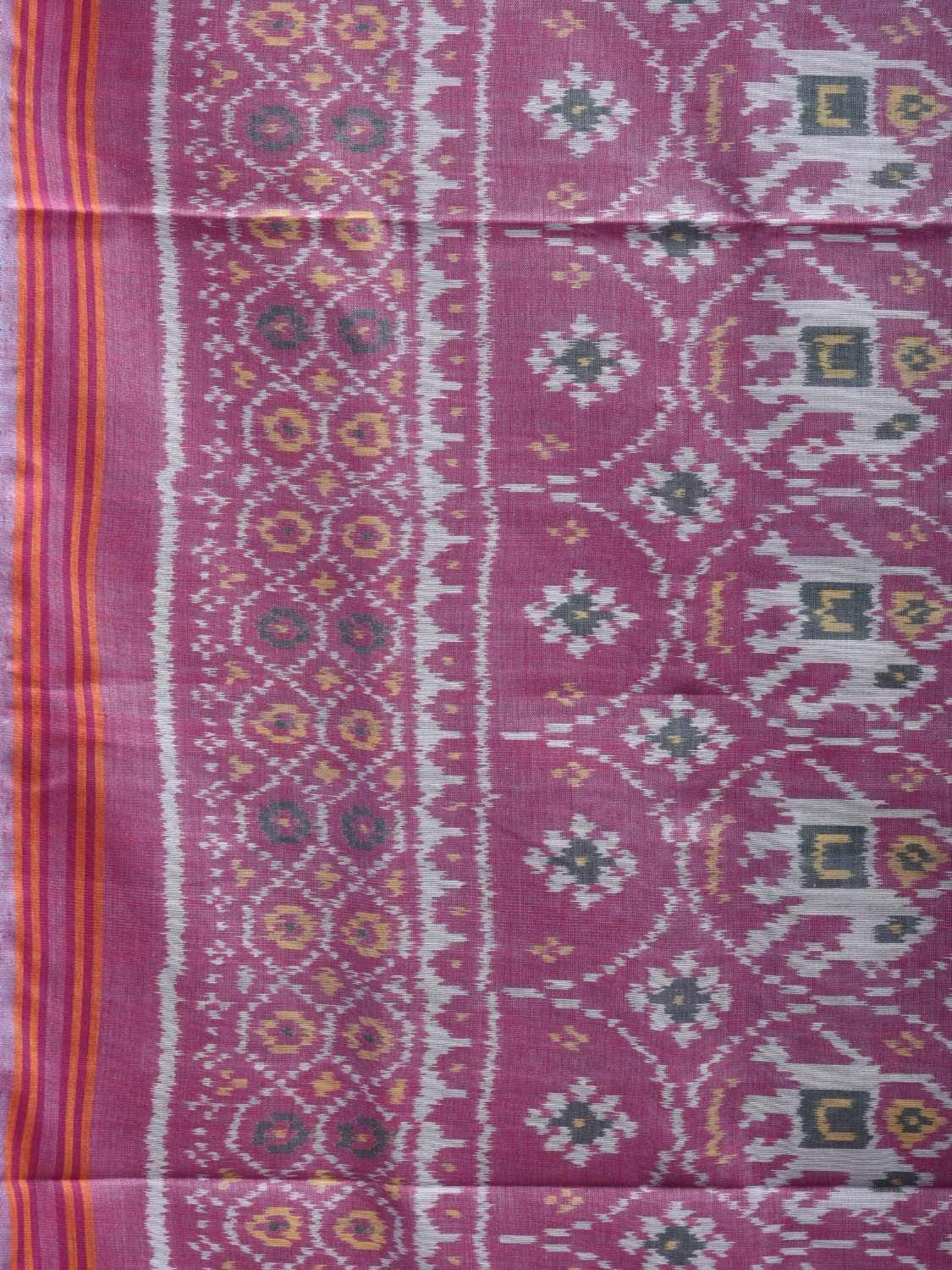 Purple Pochampally Ikat Cotton Handloom Saree with All Over Body Design i0638