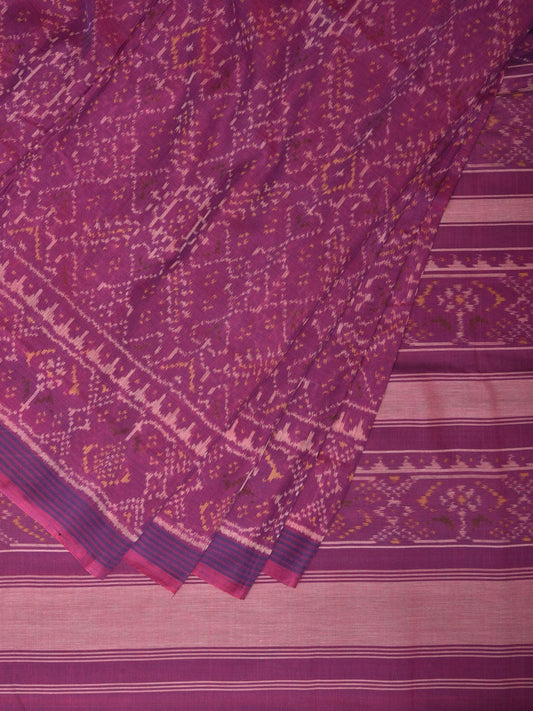 Purple Pochampally Single Ikat Cotton Handloom Saree with Grill Design i0743