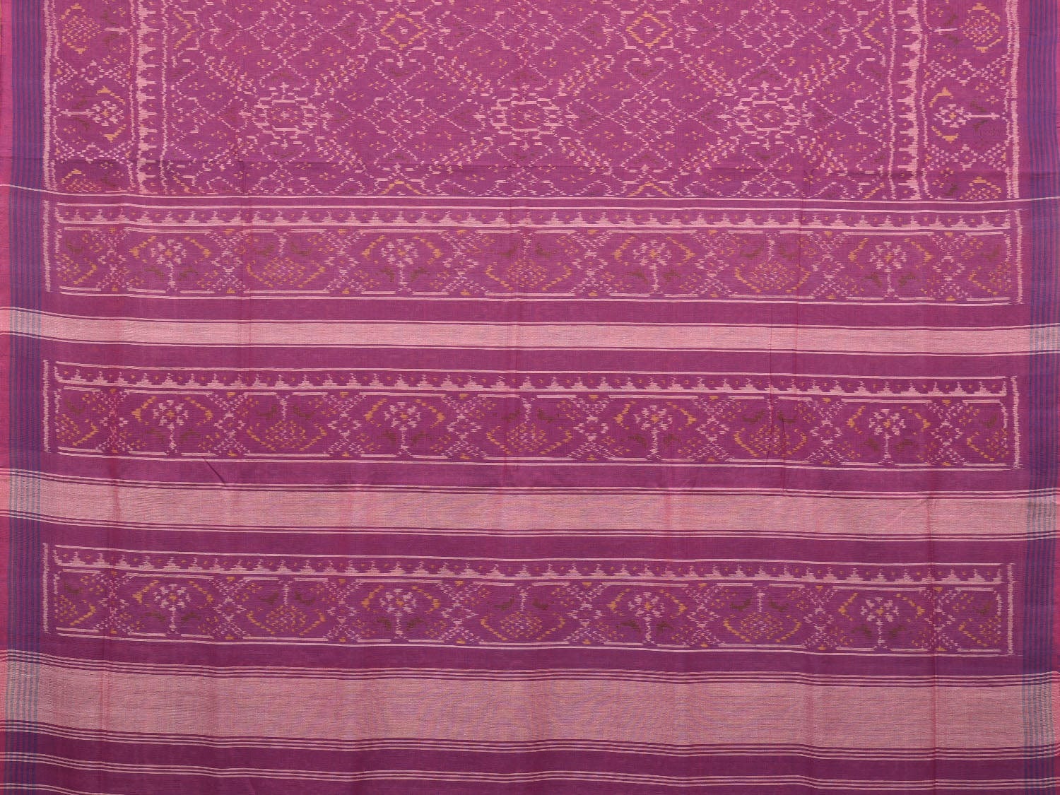 Purple Pochampally Single Ikat Cotton Handloom Saree with Grill Design i0743