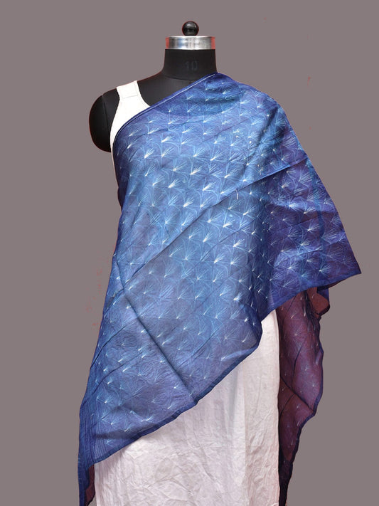 Purple Shibori Tussar Handloom Stole with Sea Shell Design ds3232