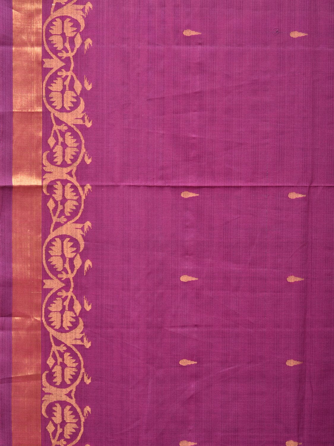 Purple Uppada Cotton Handloom Saree with Border Design u2165