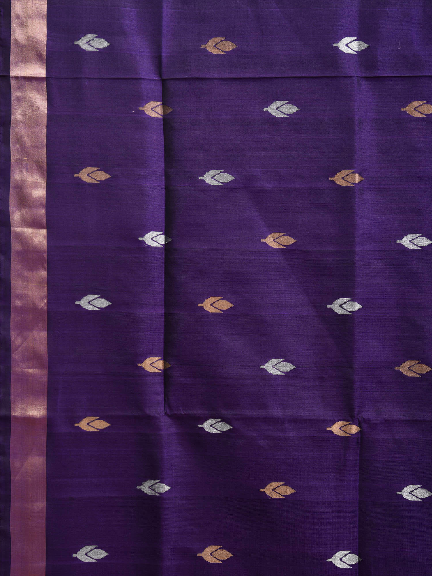 Purple Uppada Silk Handloom Saree with Floral and Birds Pallu Design u2319
