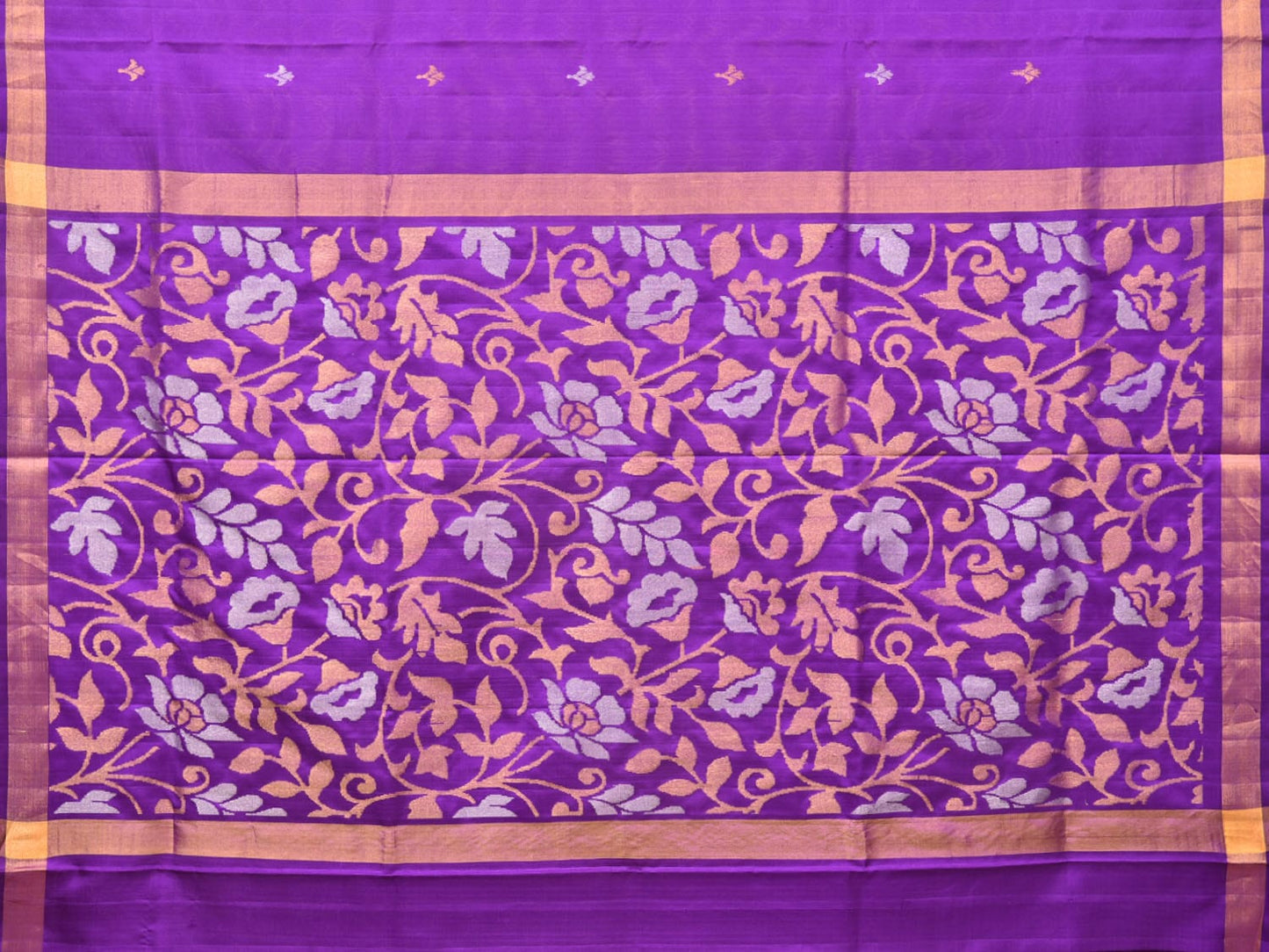 Purple Uppada Silk Handloom Saree with Floral Pallu Design u2032